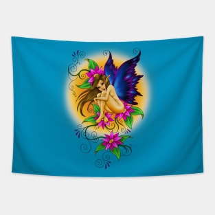 Butterfly Flower Fairy Sunshine Summer Girl Fun Tapestry