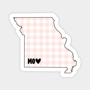 USA States: Missouri (pink plaid) Magnet