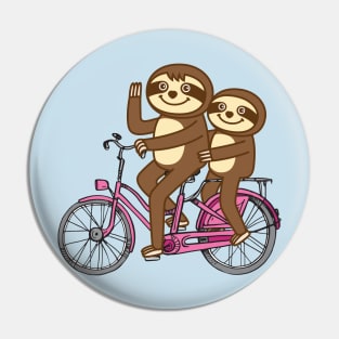 Sloths and bicycle Pin