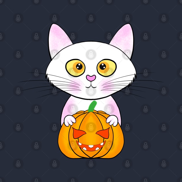 Halloween cute cat pumpkin by ArtDigitalWings