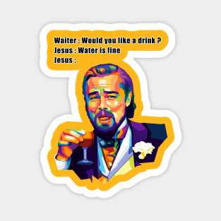 Dicaprio Meme Jesus Drink Magnet