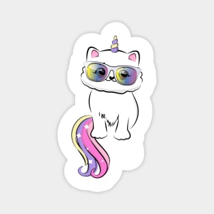 Cute loving Caticorn Summer Sunglass Unicorn girl Magnet