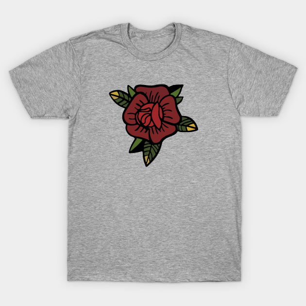 Classic Tattoo Inspired Rose - Tattoo Rose - T-Shirt