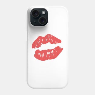 Red lips mark drawing Phone Case