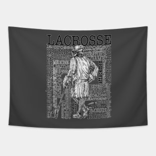 Lacrosse Montage (Male-Border) Tapestry
