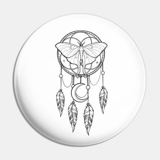 Luna Moth Dreamcatcher Tattoo graphic design Pin