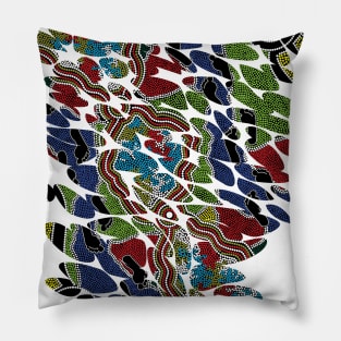 Aboriginal Art - Walking The Land Pattern Pillow