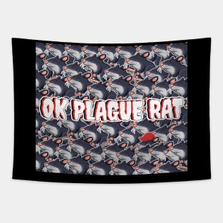 OK Plague Rat One Red Hat Crowd Design Print Square Tapestry