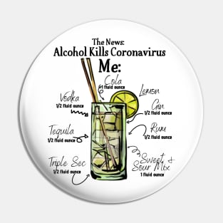 Alcohol Kills Coronavirus Pin