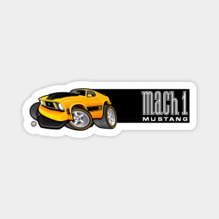 Mach 1 Yellow with Black Stripe Magnet