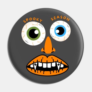 Spooky Season Halloween Face Design Pin