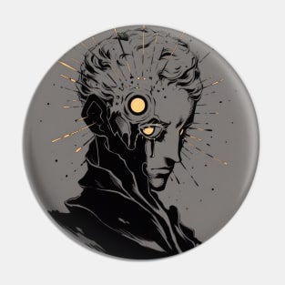 Death Mask Illustration Pin