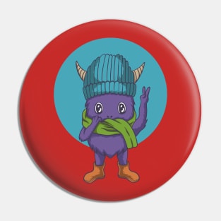 Peace cute monster Pin