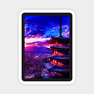 Chureito Pagoda with mount fuji Magnet