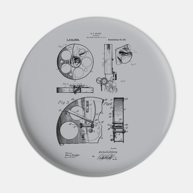 Movie Film Reel Patent Blueprint Apparel 1915 Pin by MadebyDesign