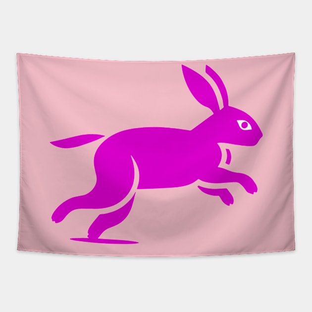 Pink Rabbit Tapestry by DavidLoblaw