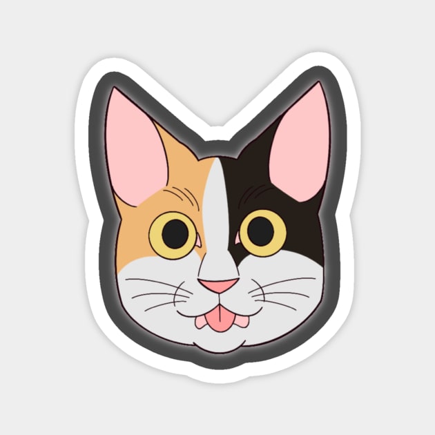Calico Cat Blep Magnet by mspinkcloud