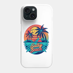 Salty Beach - Funny Summer Vacation Quote - Summer Vacation Tropical Relaxation  - Matching Vacation Summer Beach Design for Family Phone Case