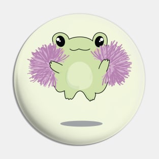 Kawaii Frog Loves Cheer Pin