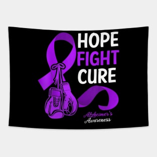 Hope Fight Cure Purple Ribbon Alzheimer's Awareness Tapestry