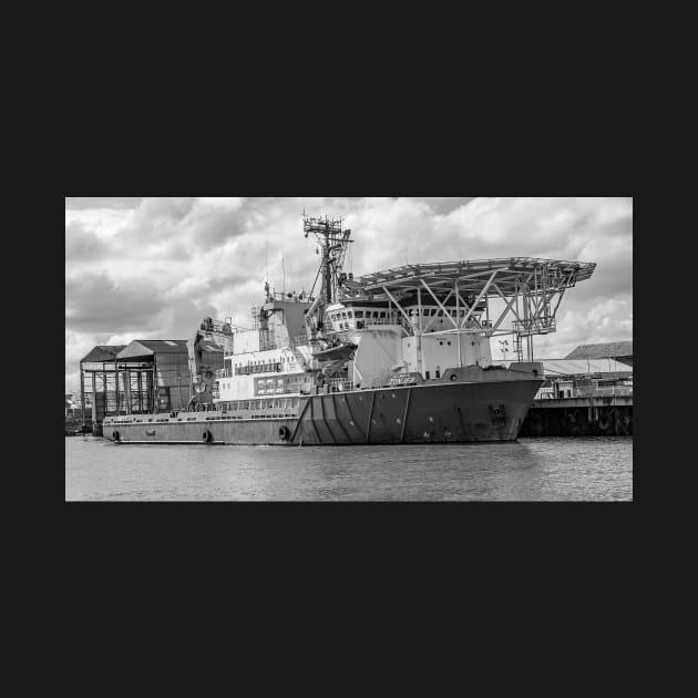 Industrial offshore supply ship moored up in the docks in the seaside town of Great Yarmouth by yackers1