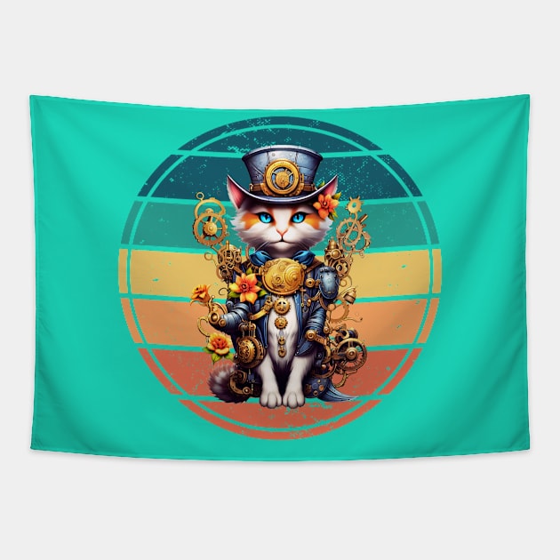 Steampunk Calico Kitty Tapestry by Queen of the Minivan