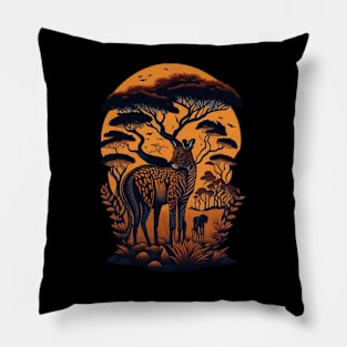 African Adventure - Roaming the Vast Savanna Pillow