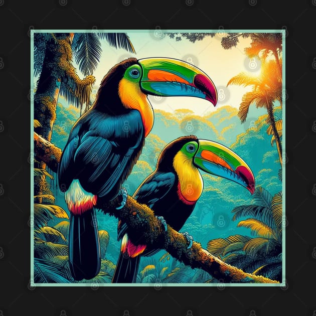 Striking Tropical Toucan Birds by Organicgal Graphics