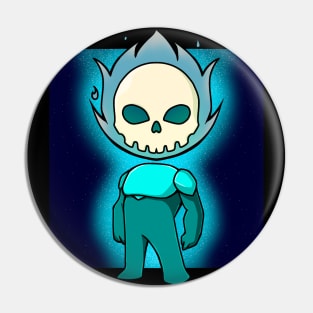 Blue flame man Pin