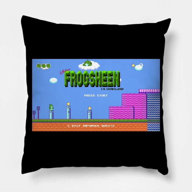 Frogsheen Title Screen Pillow by Infamous_Quests