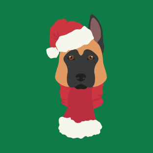 Christmas Malonois Dog Face T-Shirt