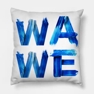 Wave Nautical Water Letters Surfers Gift for Divers Sea Lovers Ocean Lovers Pillow