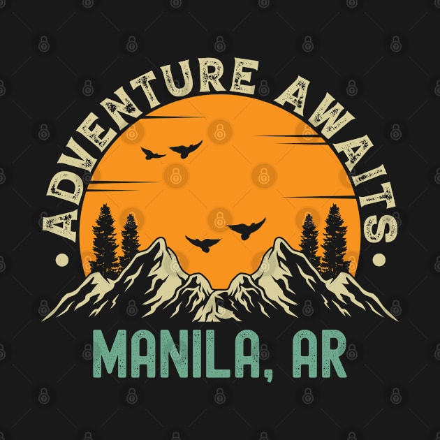 Manila, Arkansas - Adventure Awaits - Manila, AR Vintage Sunset by Feel Good Clothing Co.