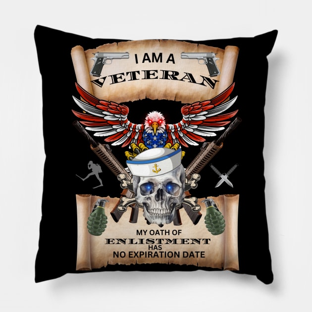 Navy Veteran Pillow by Spacetrap