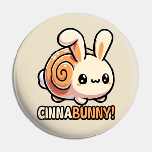 Cinnabunny! Cute Cinnamon Roll Bunny Rabbit Pun Pin