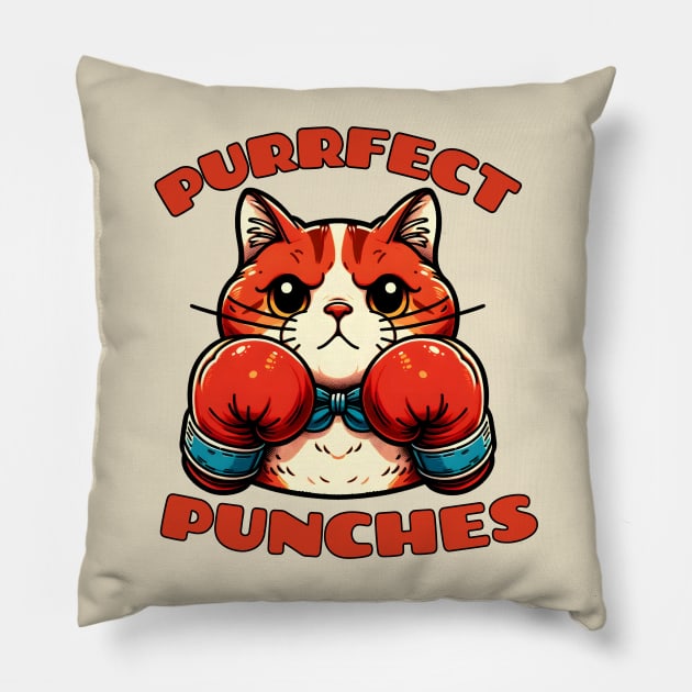 Kickboxing cat Pillow by Japanese Fever