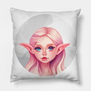 Cute fairy girl elf on a watercolor background Pillow