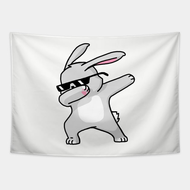 Dabbing Easter Bunny Funny Shirt Dab Hip Hop Tapestry by vo_maria