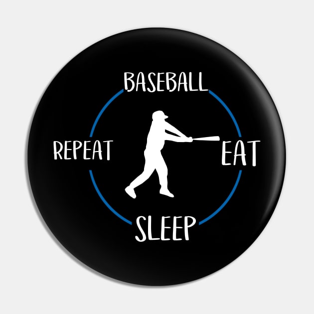 Baseball Eat Sleep Repeat Gift For Baseball Players Pin by OceanRadar