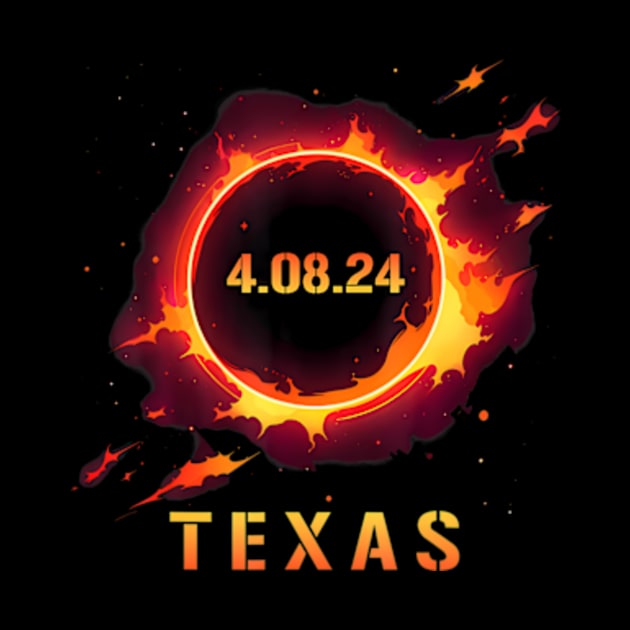 Solar Eclipse 4.08.24 Texas Totality Event 2024 by Diana-Arts-C