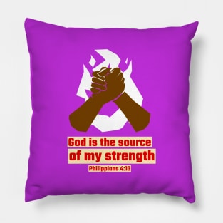 God is the Source of my Strength Pillow