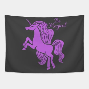 Cute Purple Unicorn Silhouette - Be Magical Tapestry