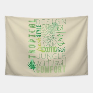 Typography Tropical green Tapestry