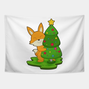 Fox Christmas Christmas tree Tapestry