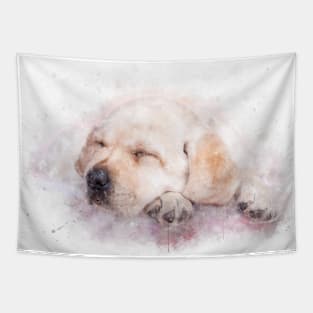 Sleeping lab watercolor Tapestry