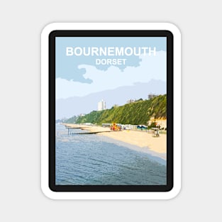 Bournemouth Dorset. Travel poster. Gift. Magnet