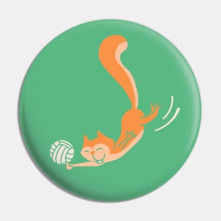 Volleyball Playing Squirrel Pin