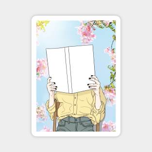 Girl Reading Magnet