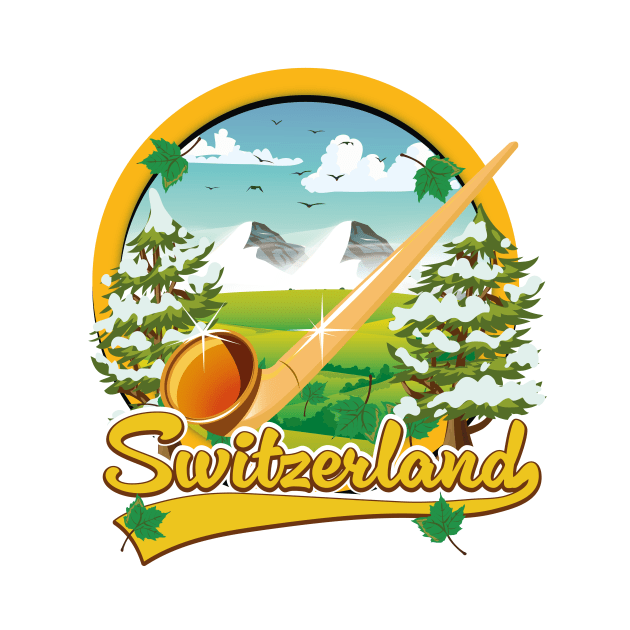 Switzerland alphorn travel logo by nickemporium1