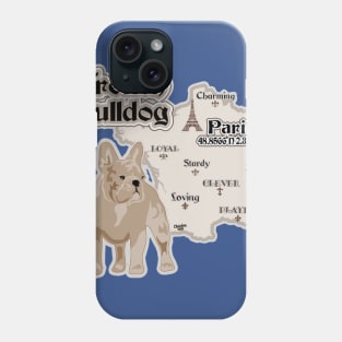 French Bulldog With Map of France Phone Case